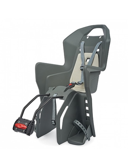 Scaun Bicicleta Copii Polisport Koolah FF - Gri-Crem, Culoare produs: Gri/Crem