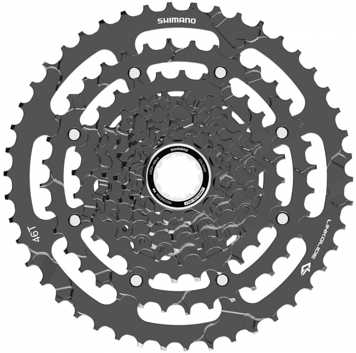 Pinion Bicicleta Shimano Cues, CS-LG400-9, 9 viteze, 11-46T, Negru