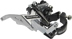 Ciclism - Schimbator fata 7/8 viteze Shimano TY AFDTY710TSM3, Top Swing, Dual Pull, 34,9 mm cu adaptor 31,8 mm