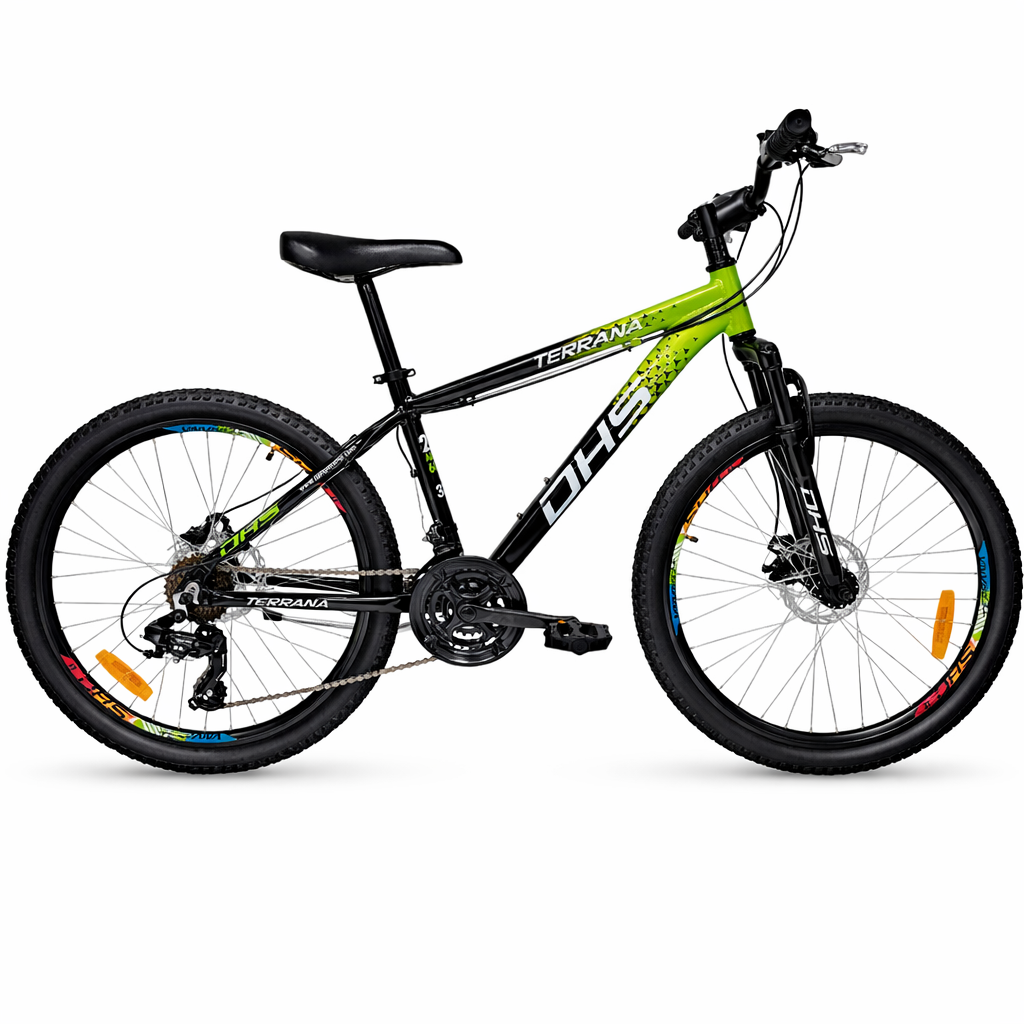 Bicicleta Copii Dhs Terrana 2423, model 2026 - 24 Inch, Verde-Negru