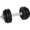 Gantera - 15 Kg, Set 6 Discuri, Negru-Argintiu
