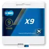 Lant KMC 9 viteze, 1/2x11/114 1/2x11/128, argintiu