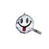 Breloc Smiley Simplu Reflectorizant Salzmann 3M - Argintiu-Rosu