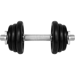Gantera - 12 Kg, Set 6 Discuri, Negru-Argintiu