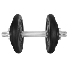 Gantera - 15 Kg, Set 4 Discuri, Negru-Argintiu