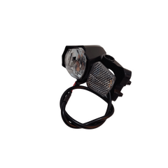 Far fata LED Jing Yi JY-7060 30 Lux logo Prophete, 6V e-bike, cu suport Suntour F.CR8V, Negru