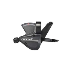Maneta schimbator stanga Shimano Altus SL M370, 3 viteze, cablu 2050 mm, cu indicator optic, negru