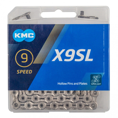 Lant Bicicleta KMC X9SL, 114 Zale, Argintiu
