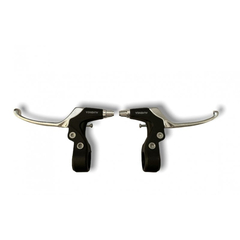 Maneta frana stanga/dreapta Alhonga HJ-340PDV, 3 degete, aluminiu, negru-argintiu