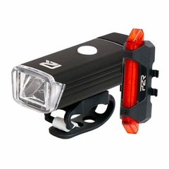 Set Lumini Bicicleta P2R NITION 10C USB, Acumulator Li-Pol, Negru