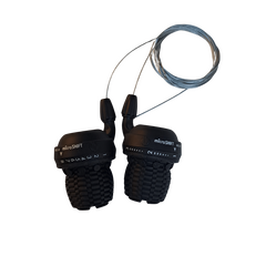 Manete schimbator stanga-dreapta 24 viteze Microshift MS-15-8, Set, stanga 3v-dreapta 8v, 2100 mm, negru