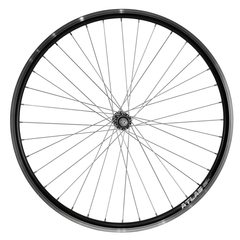 Roata Bicicleta Fata Atlas 26", 559X18, Alu Profil Dublu Culoare Negru, Cnc, Spite Otel Nichelate, Butuc Simplu Argintiu, 3/8, 36H