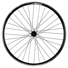 Roata Bicicleta Spate Atlas 28", Profil Dublu Culoare Natur/Negru, Cnc, Spite Otel Nichelate, Butuc Quando Kt-Ayer, Piulita,Qr, 32 H