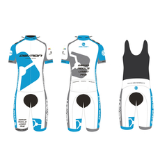 Costum Ciclism Devron, L, Alb