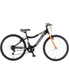 Bicicleta Copii Booster 2023 Plasma - 24 Inch, Negru-Portocaliu