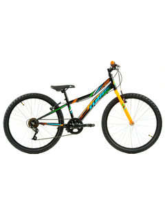 Bicicleta Copii DHS Turbo - 24 Inch, Negru-Portocaliu