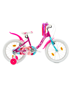 Bicicleta Copii DHS Unicorn - 18 Inch, Roz/Albastru