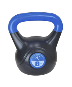 Kettlebell Vinil - 8 Kg, Negru-Albastru