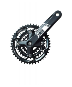 Angrenaj XCM T410, 22/30/40T, brate 175 mm, cu aparatoare lant, negru
