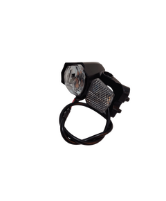 Far fata LED Jing Yi JY-7060 30 Lux logo Prophete, 6V e-bike, cu suport Suntour F.CR8V, Negru