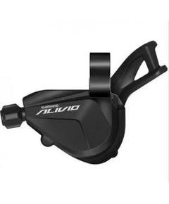 Maneta schimbator stanga Shimano Alivio SL-M3100-2L, 2 viteze, Rapidfire Plus, cablu 1800 mm, cu indicator optic