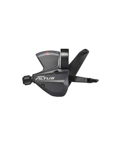 Maneta schimbator stanga Shimano Altus SL M370, 3 viteze, cablu 2050 mm, cu indicator optic, negru