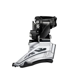Schimbator fata 2x10 viteze Shimano Deore FD M6025 H, prindere inalta, bascula inferioara, tractiune dubla, colier 34,9 mm, 34–38T