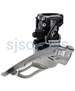 Schimbator fata 3x10 viteze Shimano Deore XT KFDT8000HM3, prindere inalta, Dual Pull, colier 31,8 mm, argintiu