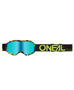 Ochelari O'Neal Copii B-10 ATTACK V.24 - Lentile Albastre, Negru-Galben Neon