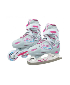 Role Adulti, Reglabile, 2 In 1 Ikki Girl, L, 39-42, Alb-Roz, Culoare produs: Alb/Roz, Marime produs: 39-42