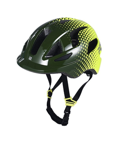 Casca Ciclism Copii P2R MASCOT - 52-56 cm, S, Verde inchis-Galben, Culoare produs: Verde, Marime produs: S