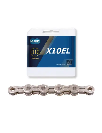 Lant Bicicleta KMC X10EL - 1/2 X 11/128 Inch, 10 Viteze, Argintiu