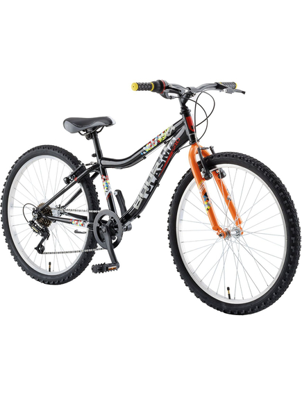Bicicleta Copii Booster 2023 Plasma - 24 Inch, Negru-Portocaliu