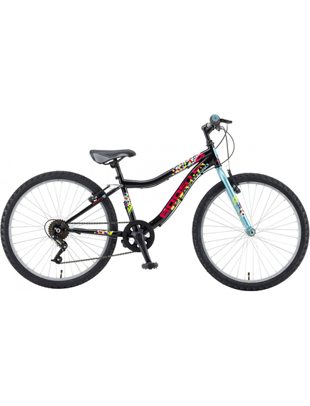 Bicicleta Copii Booster 2023 Plasma - 24 Inch, Negru-Turcoaz