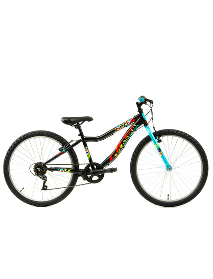 Bicicleta Copii DHS Plasma - 24 Inch, Negru-Roz