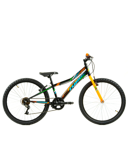 Bicicleta Copii DHS Turbo - 24 Inch, Negru-Portocaliu