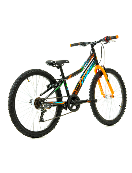 Bicicleta Copii DHS Turbo - 24 Inch, Negru-Portocaliu