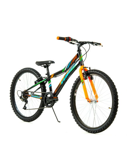 Bicicleta Copii DHS Turbo - 24 Inch, Negru-Portocaliu
