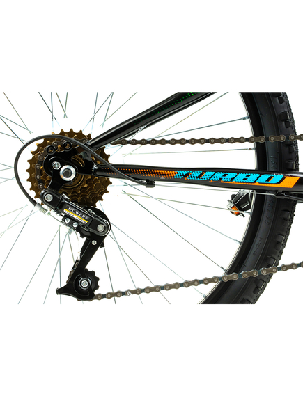 Bicicleta Copii DHS Turbo - 24 Inch, Negru-Portocaliu