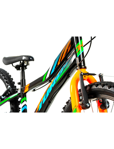 Bicicleta Copii DHS Turbo - 24 Inch, Negru-Portocaliu