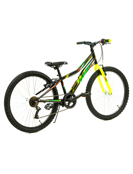 Bicicleta Copii DHS Turbo - 24 Inch, Negru-Verde Bicicleta Copii DHS Turbo - 24 Inch, Negru-Verde