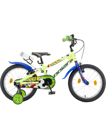 Bicicleta Copii Polar 2024 Football - 18 Inch, Verde-Albastru