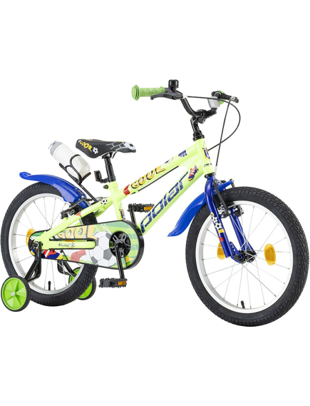 Bicicleta Copii Polar 2024 Football - 18 Inch, Verde-Albastru