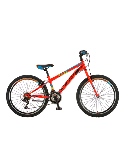 Bicicleta Copii Polar Sonic - 24 Inch, Portocaliu-Albastru-Verde
