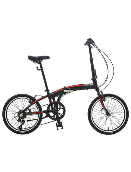 Bicicleta Pliabila Polar Practic 20 - 20 Inch, Negru-Rosu