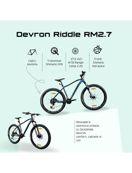 Bicicleta Mtb Devron 2023 RM2.7 - 27.5 Inch, L, Gri