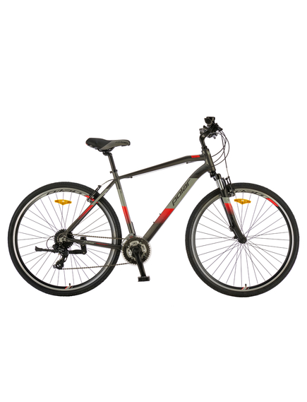 Bicicleta Trekking Polar Forester Comp - 28 inch, S-M, Gri-Rosu