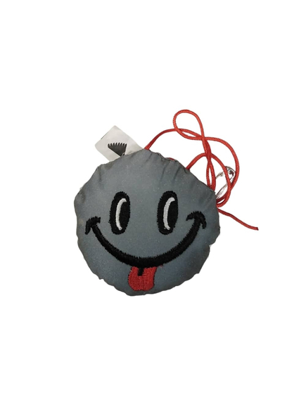 Breloc Smiley Tongue Reflectorizant Salzmann 3M - Argintiu-Rosu
