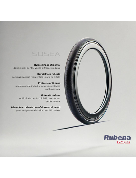 Anvelopa Bicicleta Rubena V69 Hook - 27 x 1-1/4 Inch, Negru