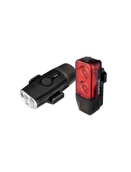 Set Lumini Bicicleta Topeak Powerlux Combo TMS098 - Negru-Rosu